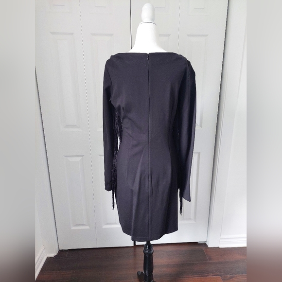 Dalia Fringe Black Dress Formal - Picture 2 of 5